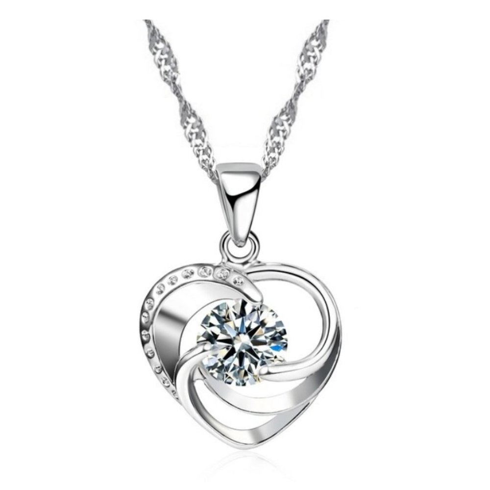 🌟 925 Sterling Silver Necklace And Earrings Set Heart Love Gift - Picture 3 of 3